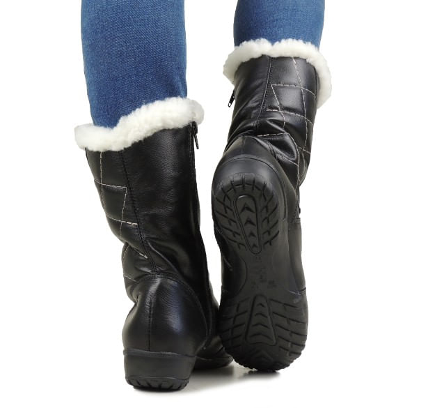Bota Feminina Rasteira Toronto forrada em lã sintética Ref.:9795