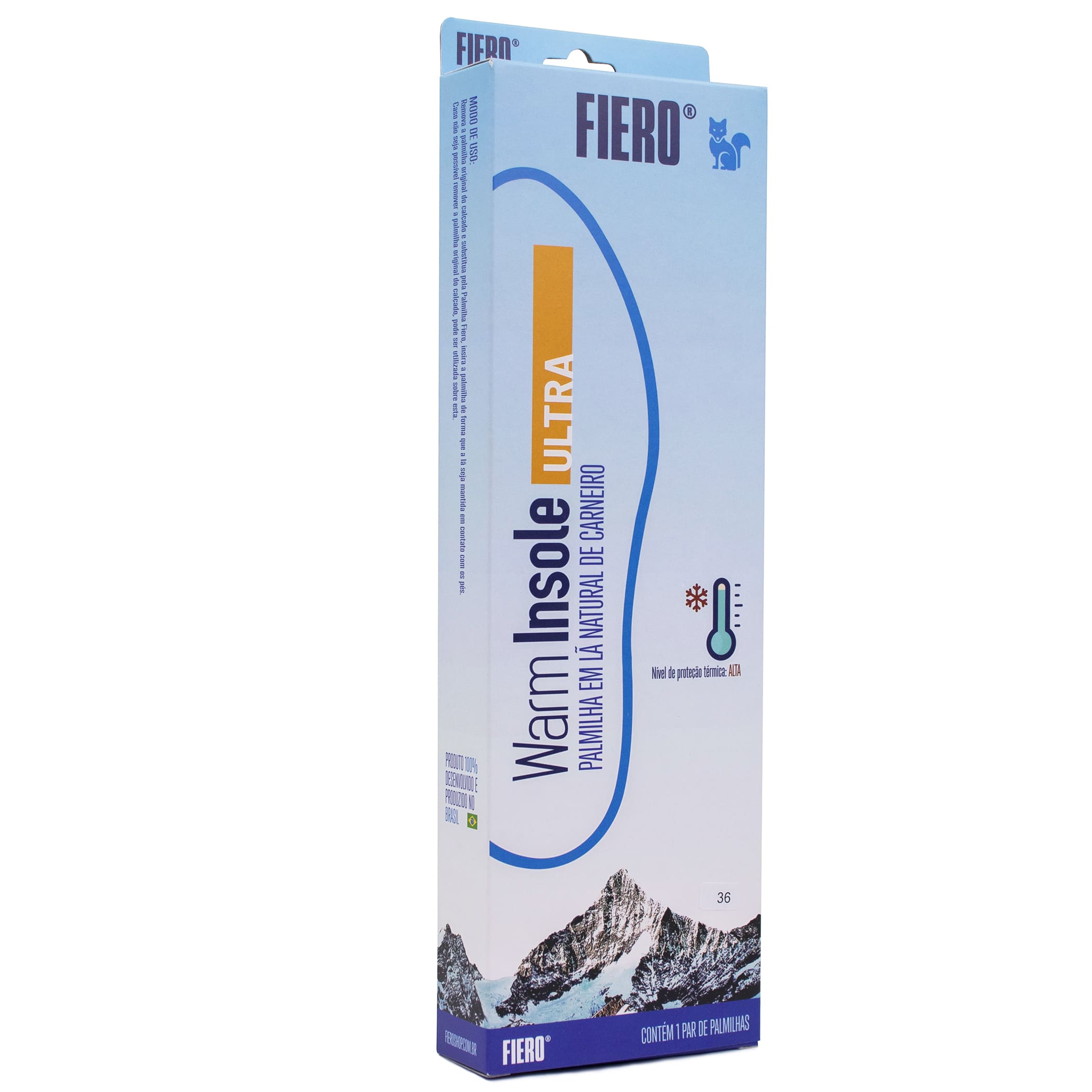 Palmilha Unissex Forrada em lã natural de carneiro Warm Insole Ultra