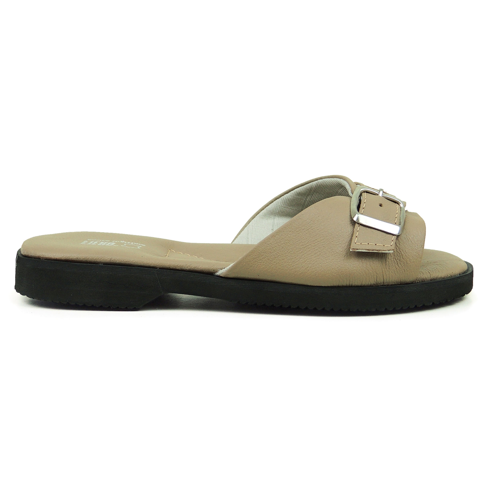 Chinelo feminino Em Couro Tradicional Natalie Fiero Ajustável Fivelas Ref.:220
