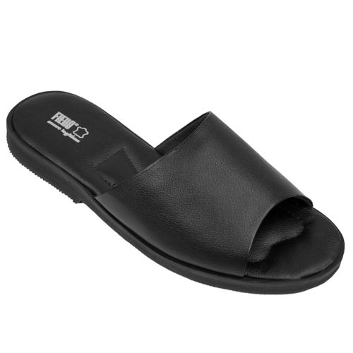 Chinelo feminino Em Couro Tradicional Fiero Lauren Ref.:222 Preto