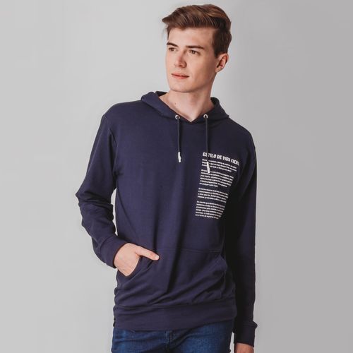 Blusa Moletom Masculino Estilo de Vida com Capuz Canguru