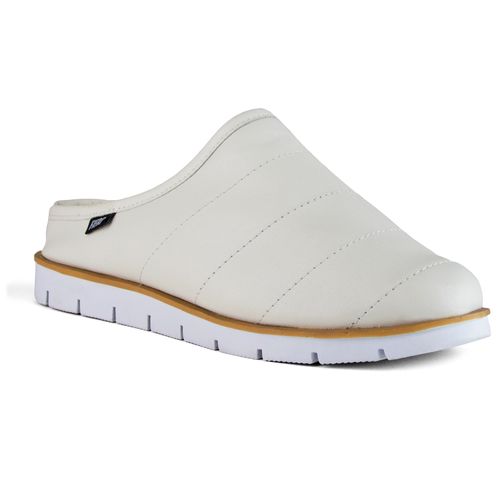 Pantufa de couro para o frio feminina Cozy Sleepy forrada em lã sintética 21521