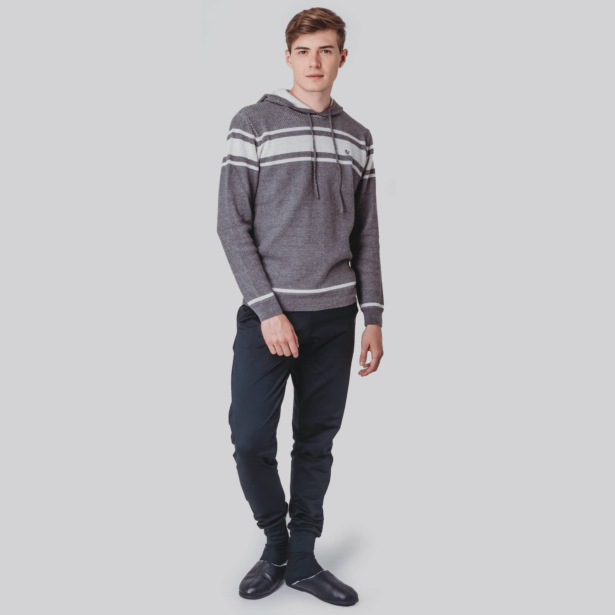 Suéter Masculino Tricô Premium Hoody com capuz - C