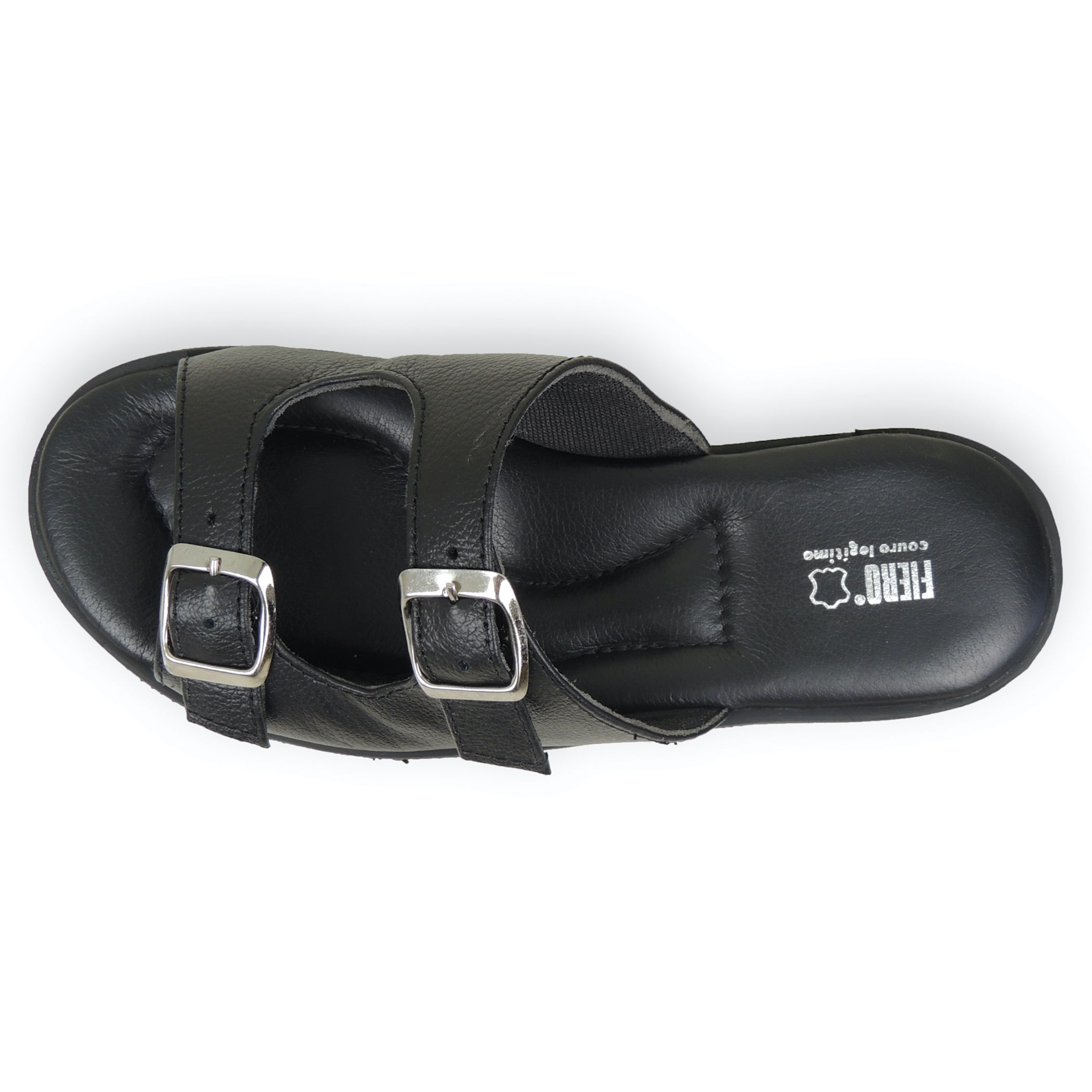 Chinelo feminino Em Couro Tradicional Fiero Ajustável Fivelas Ref.:223