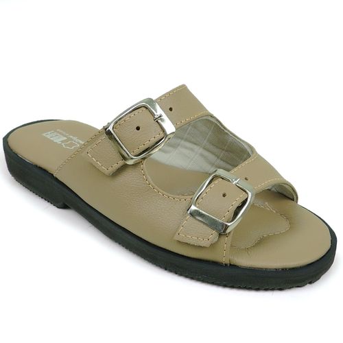 Chinelo feminino Em Couro Tradicional Fiero Ajustável Fivelas Ref.:223