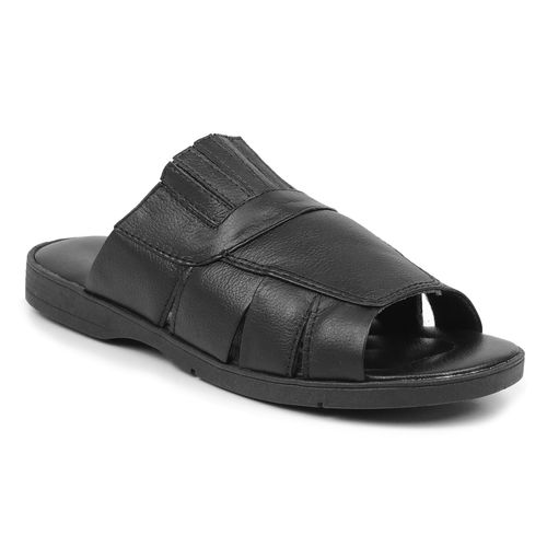 Chinelo masculino em Couro Fiero Jack Ref.:346 Preto