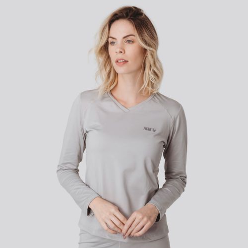 Blusa Térmica Feminina Segunda Pele Thermo Premium Original Regular Fit Gola V