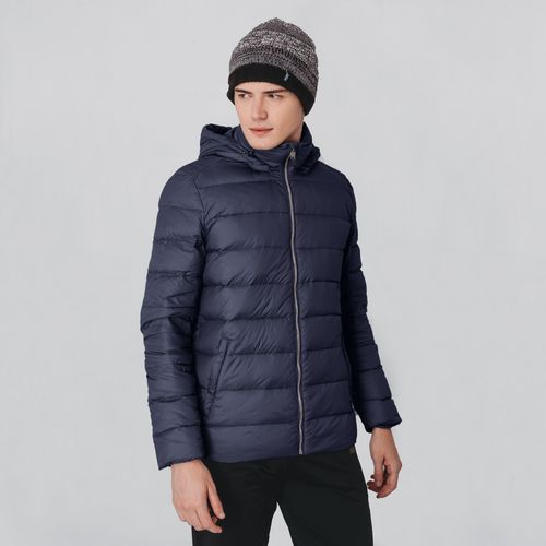 Jaqueta Masculina puffer Down Thermal de Pluma Ultralight Alpine com capuz removível