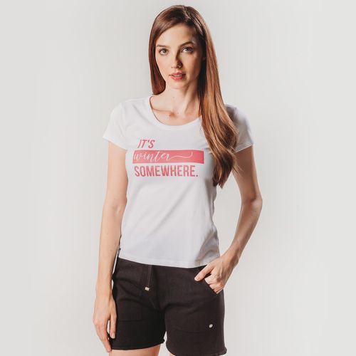 Camiseta Feminina Baby Look Manga curta It’s Winter Somewhere