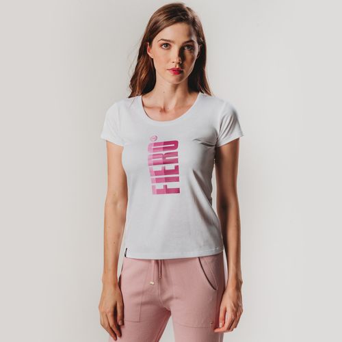 Camiseta Feminina Baby Look Manga curta Degradê Fiero