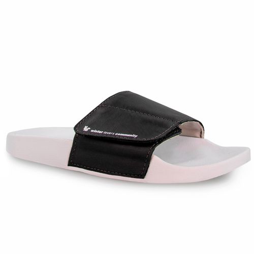 Chinelo Feminino Slide Adapt Leather Preta Ref.:22400D