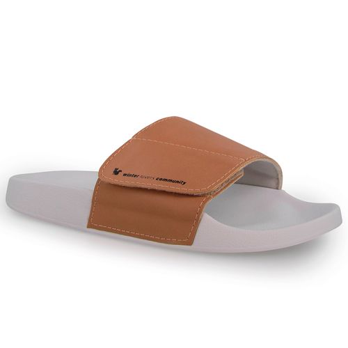 Chinelo Feminino Slide Adapt Leather Caramelo  Ref.: 22400