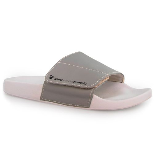 Chinelo Masculino Slide Adapt Leather Napa Grey Ref.: 22600E