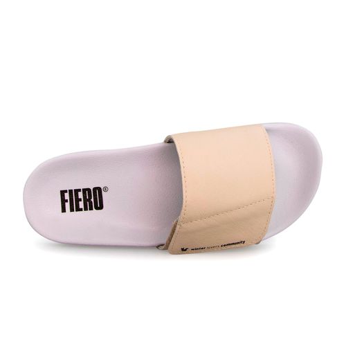 Chinelo Masculino Slide Adapt Leather Off White Ref.: 22600C