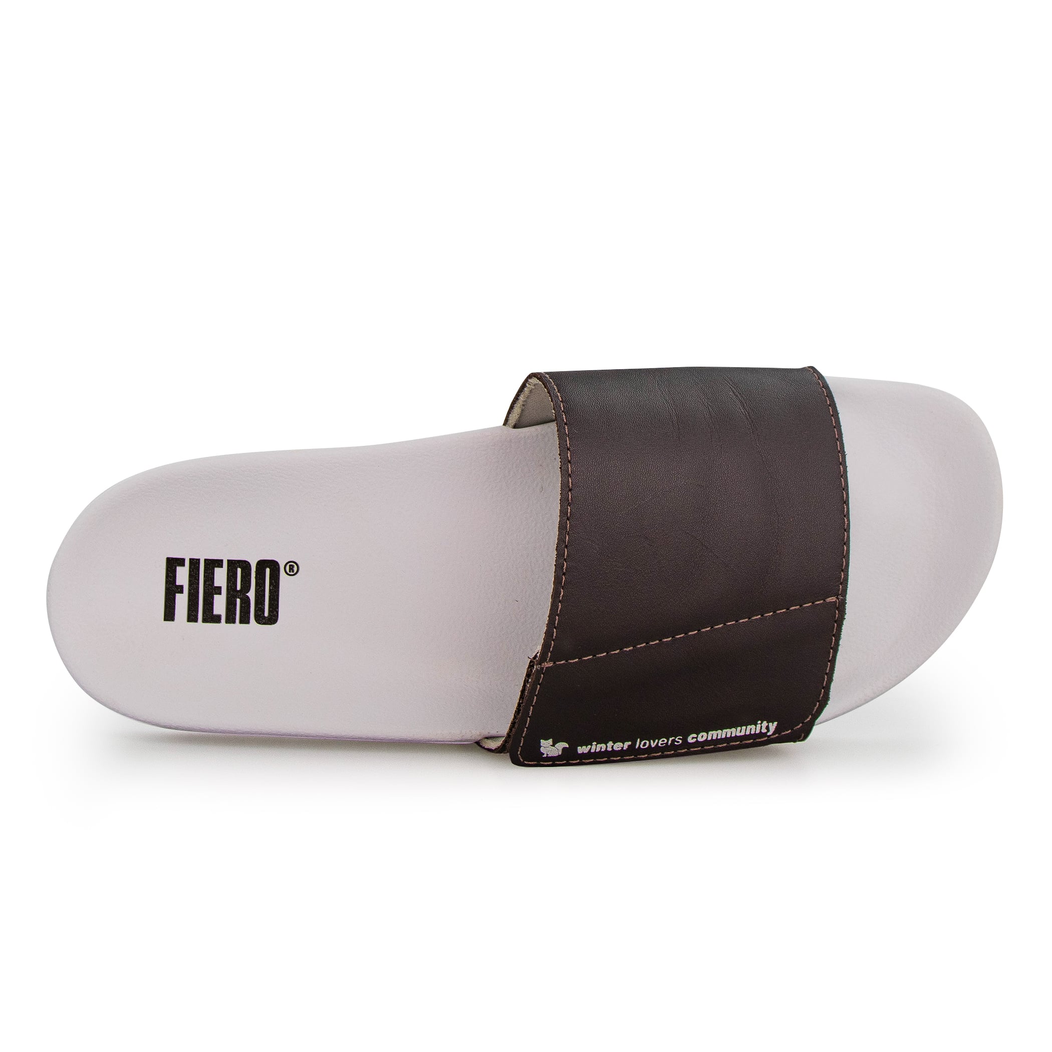 Chinelo Masculino Slide Adapt Leather Café Ref.: 22600D