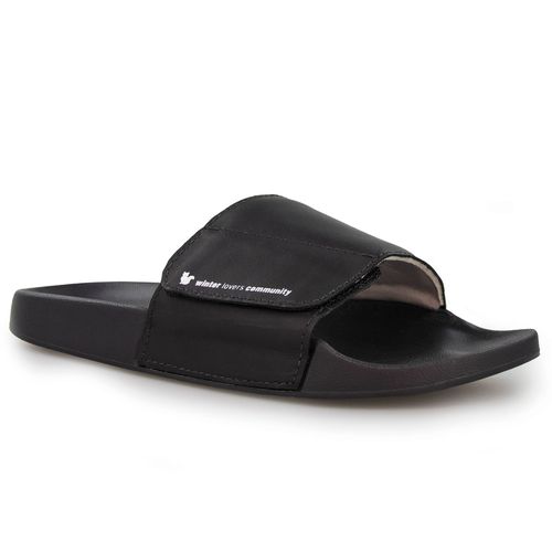 Chinelo Feminino Slide Adapt Leather Ref.:22451 Black Edition