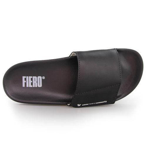 Chinelo Feminino Slide Adapt Leather Ref.:22451 Black Edition