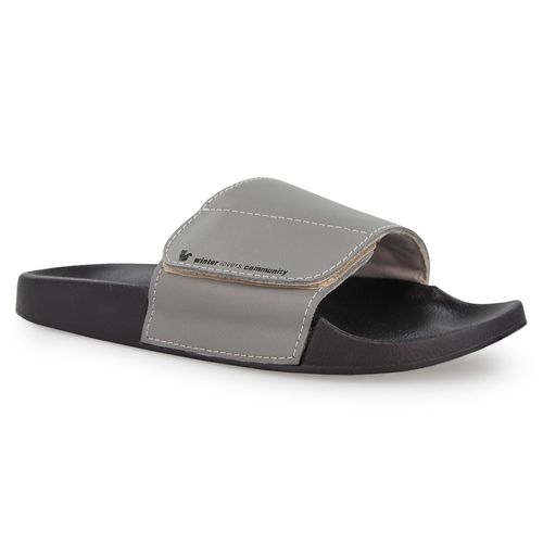 Chinelo Masculino Slide Adapt Leather Ref.: 22651B Black Edition