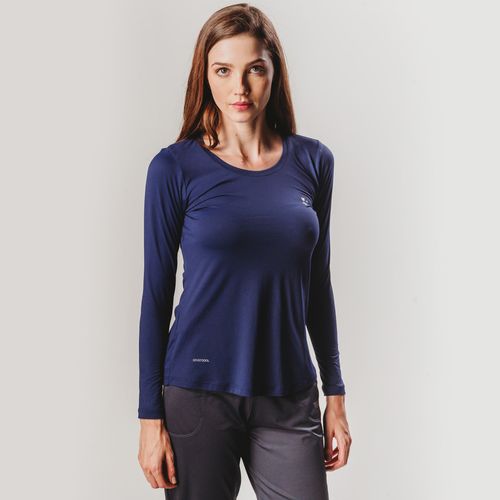 Camiseta Sense Cool proteção UV Feminina Regular Fit alongada - Manga Longa