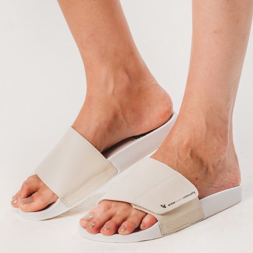 Chinelo Feminino Slide Adapt Leather Off White  Ref.: 22400C