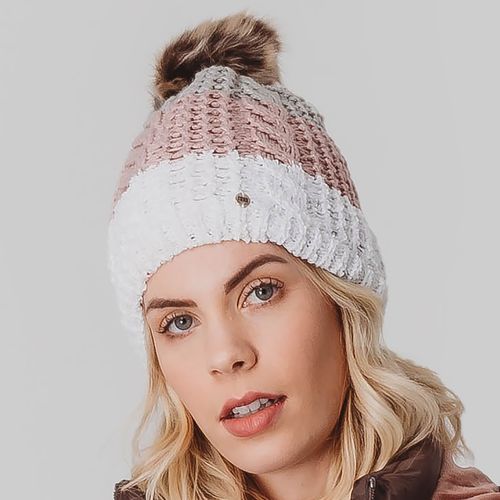Gorro Feminino para o frio intenso forrado em lã com pompom forrado em lã Copenhague