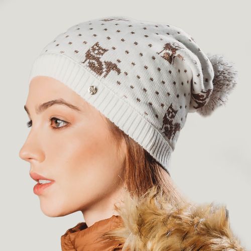 Gorro Térmico Feminino Shiny Snow Fox Tricô Premium