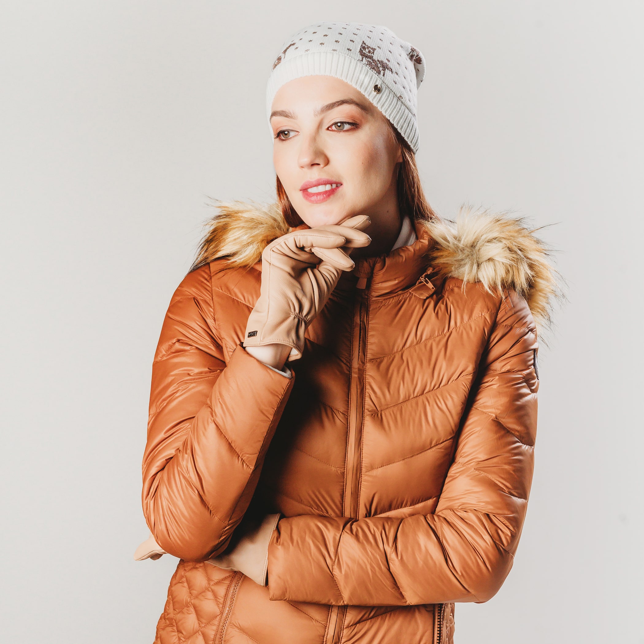 Gorro Térmico Feminino Shiny Snow Fox Tricô Premium