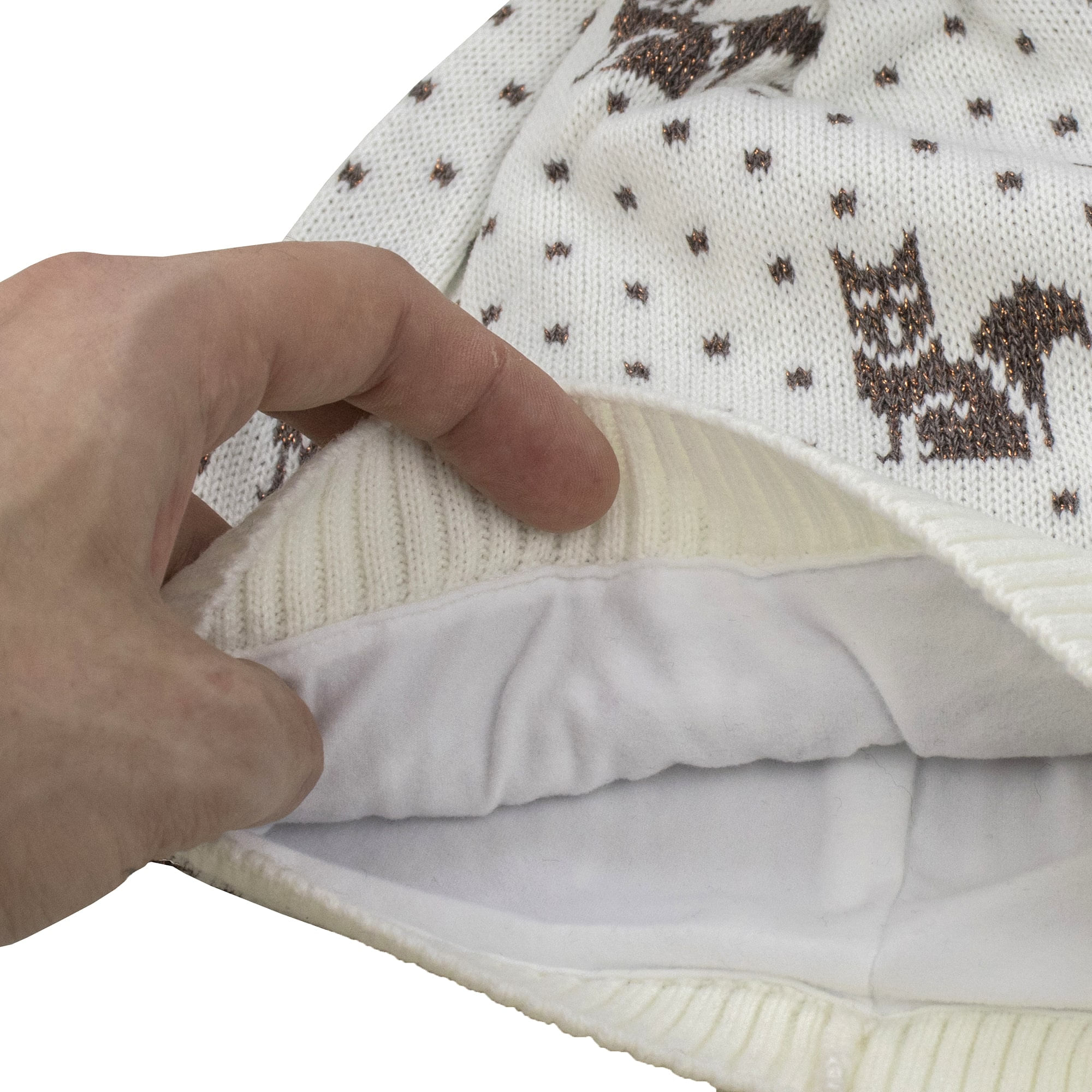 Gorro Térmico Feminino Shiny Snow Fox Tricô Premium