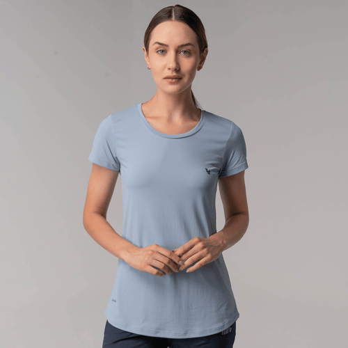 Camiseta Feminina proteção UV Sense Cool Regular Fit alongada - Manga Curta