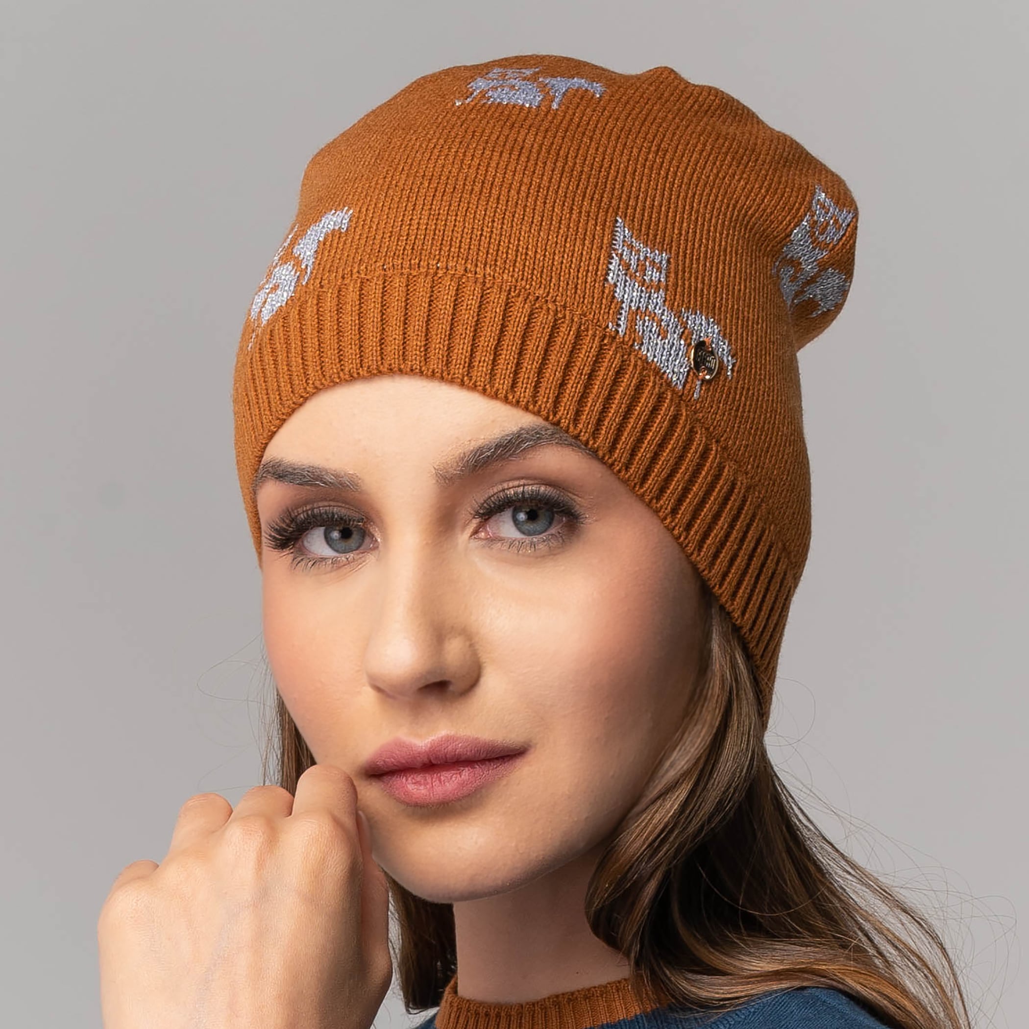 Gorro Térmico Feminino Shiny Snow Fox Tricô Premium