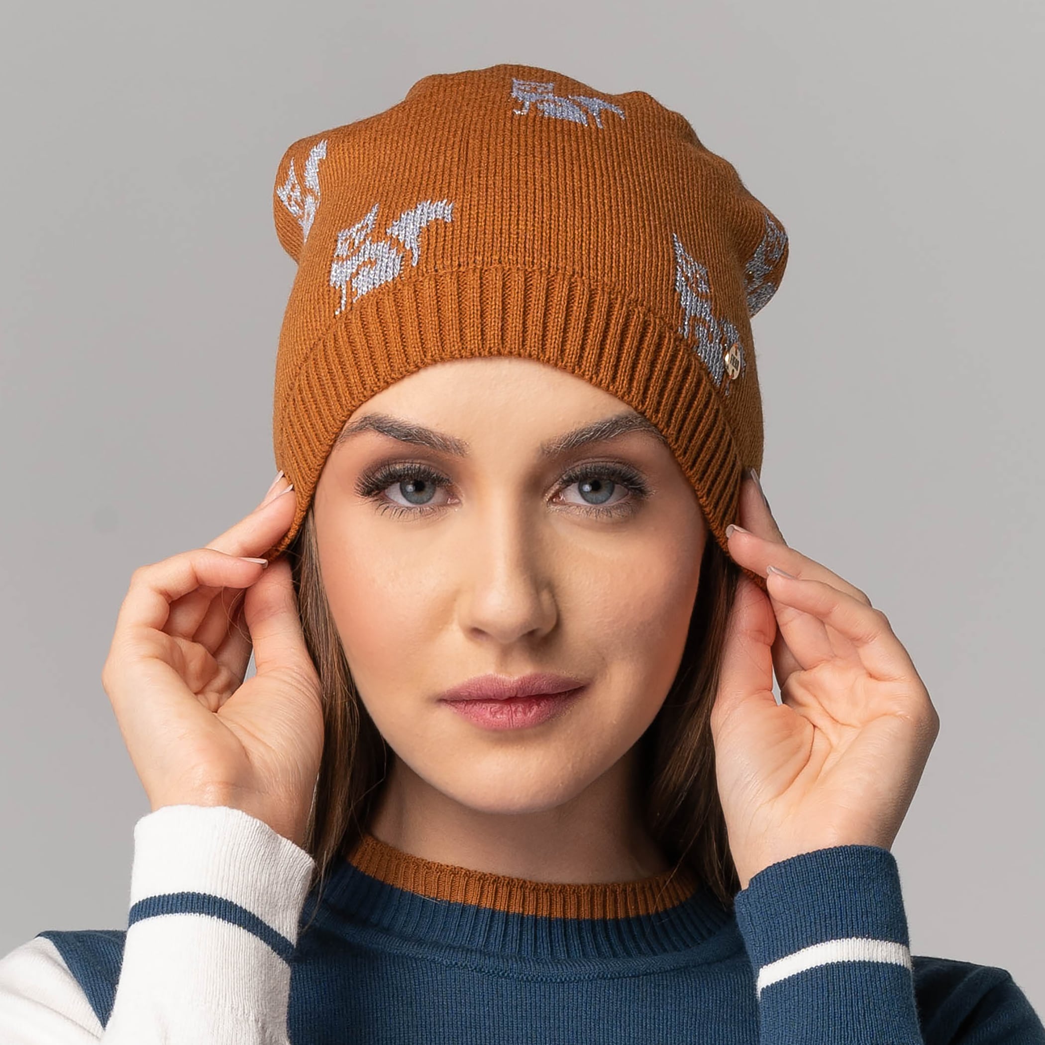 Gorro Térmico Feminino Shiny Snow Fox Tricô Premium