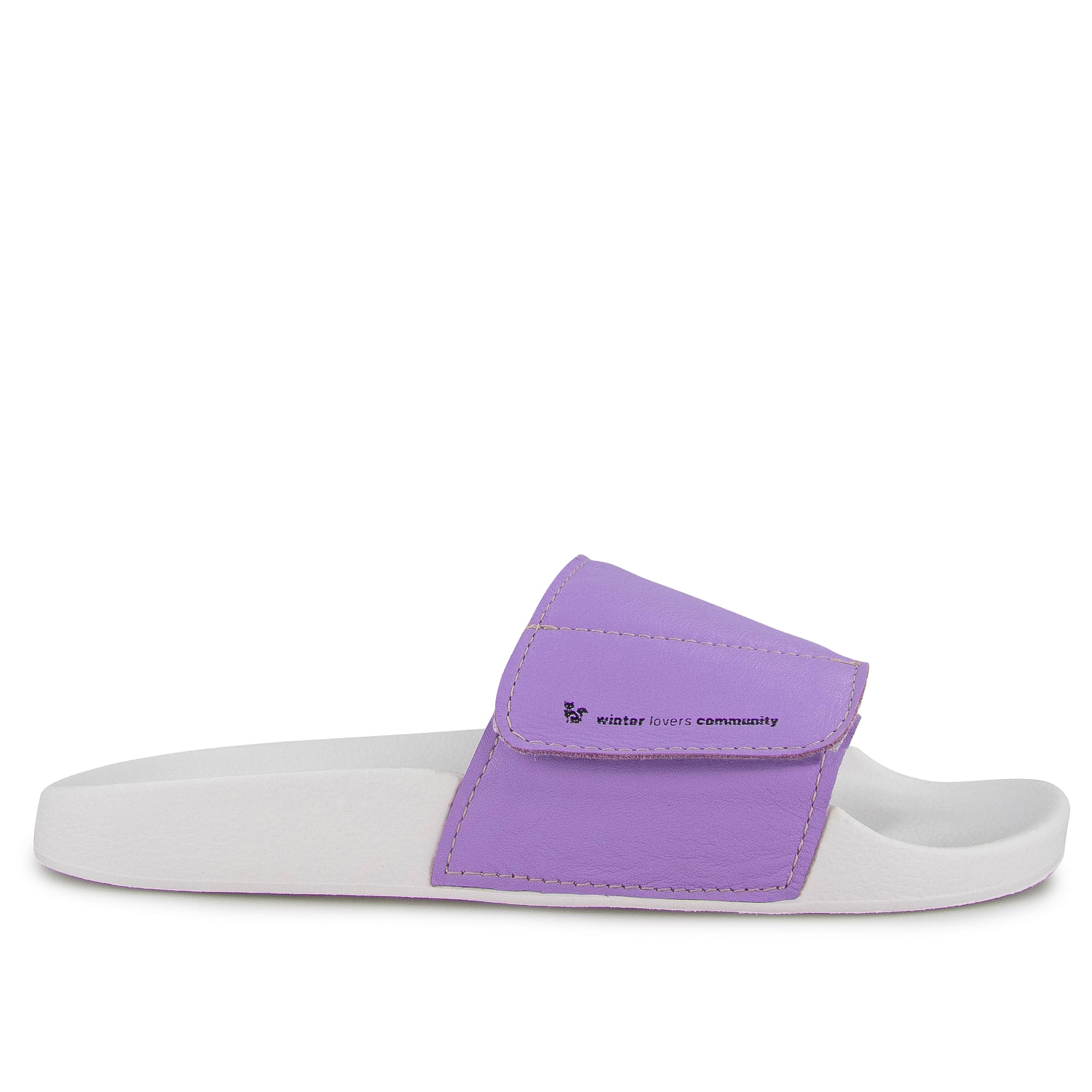 Chinelo Feminino Slide Adapt Leather Lavanda Ref.:22400I