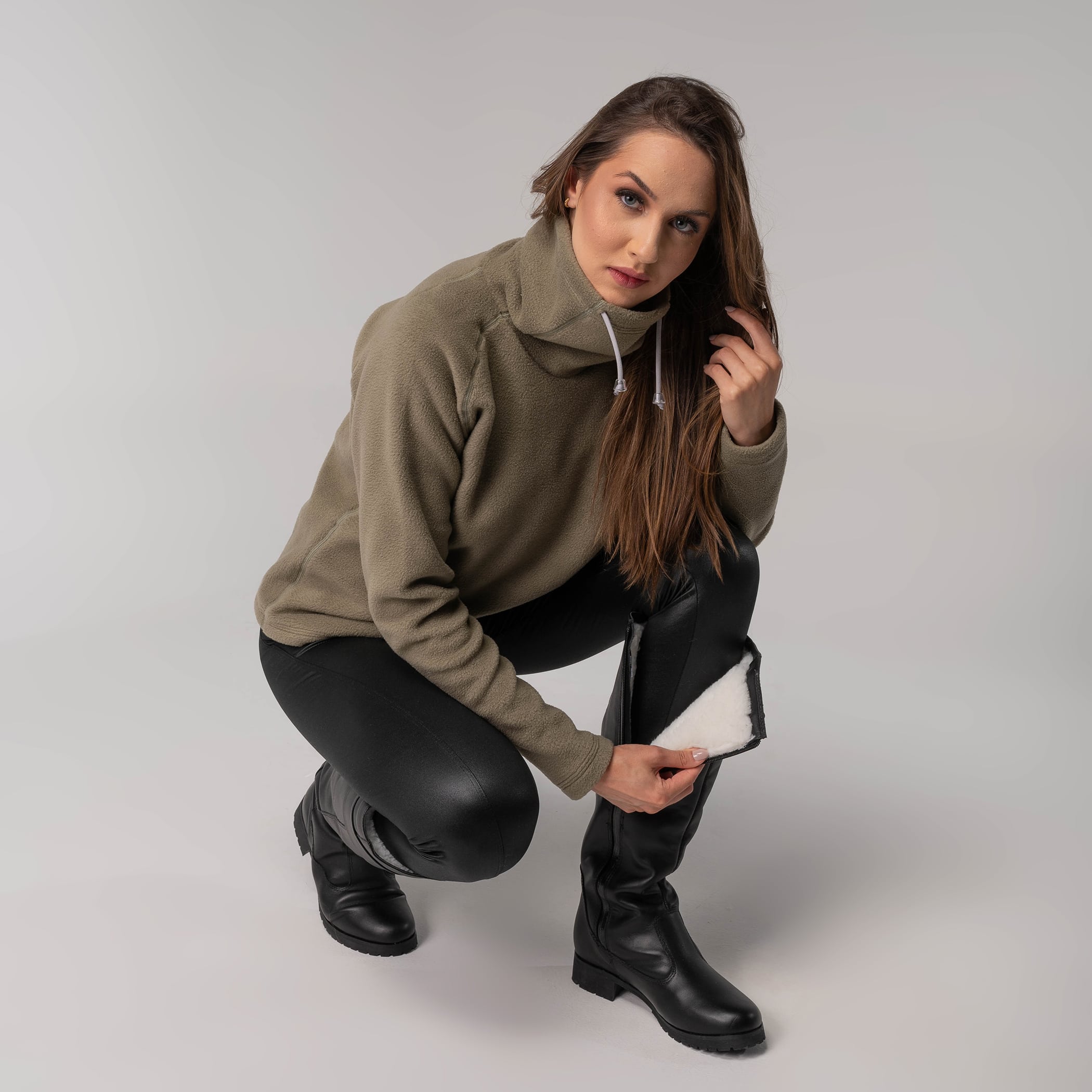 Bota Feminina Linha Neve Forrada Em Lã Sintética Rukka Tall Strip Ref.: 22109