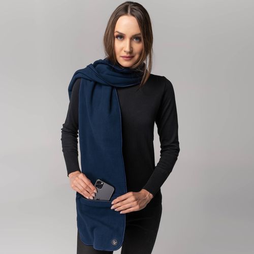 Cachecol Térmico Zíper Bag Sense Fleece Azul Marinho