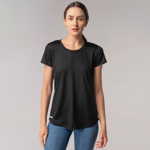 Camiseta feminina em lã merino manga curta