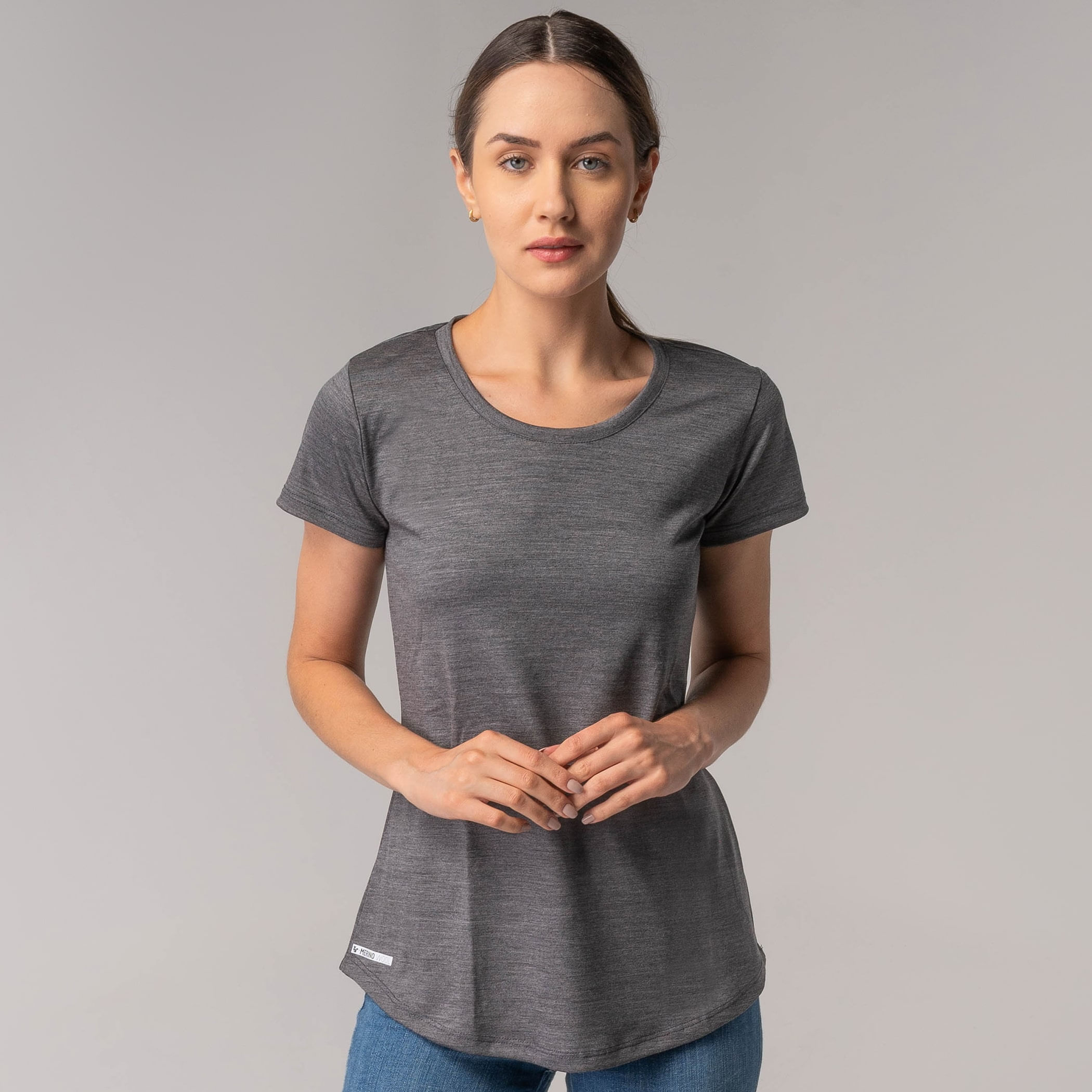 Camiseta feminina Merino Wool manga curta