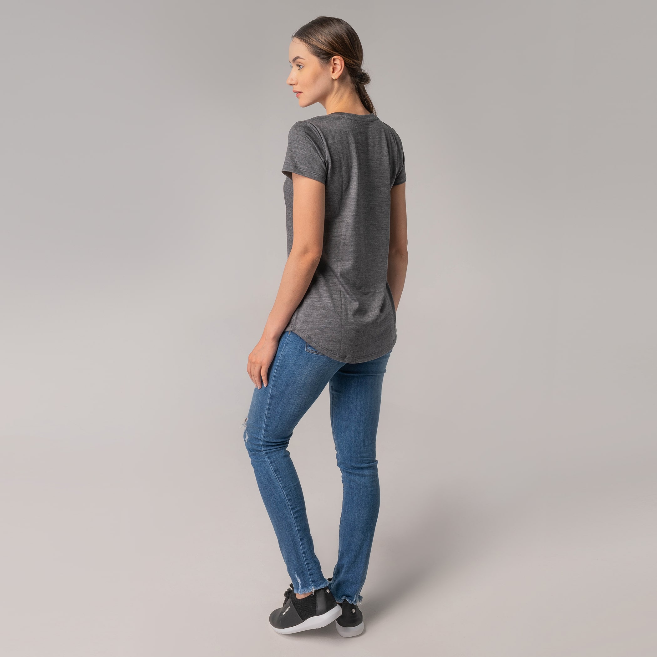 Camiseta feminina Merino Wool manga curta