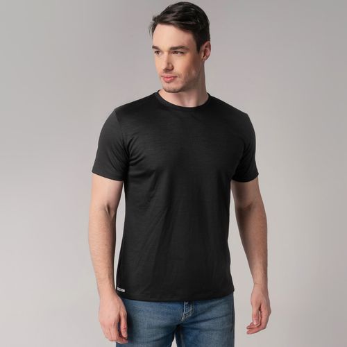 Camiseta masculina em lã Merino manga curta