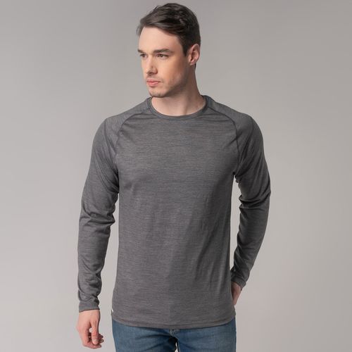 Camiseta masculina em lã merino manga longa