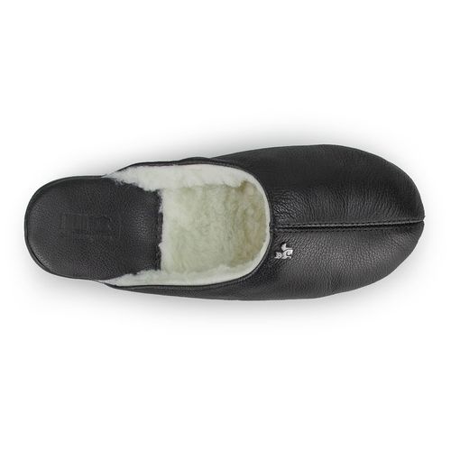 Pantufa de couro forrada em lã sintética Gramado Ref.:439