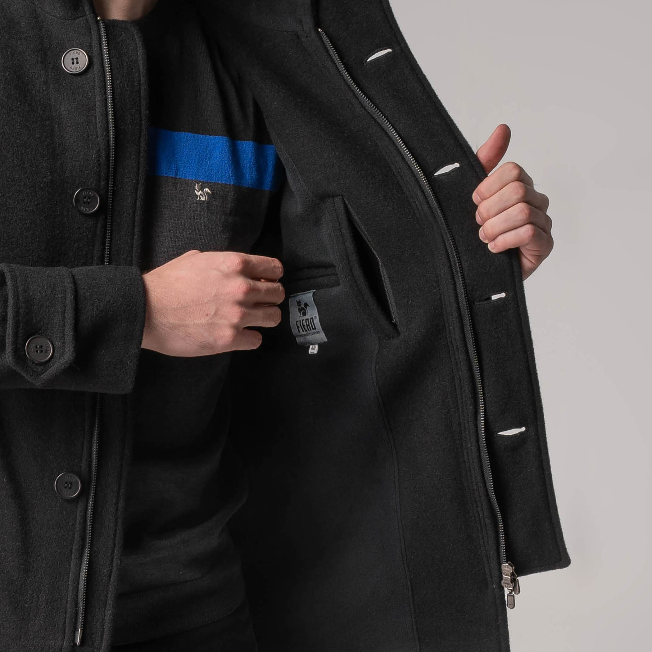 Casaco térmico masculino Liverpool em lã premium
