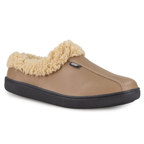 Pantufa de couro para o frio forrada em lã sintética Rest Good 23200