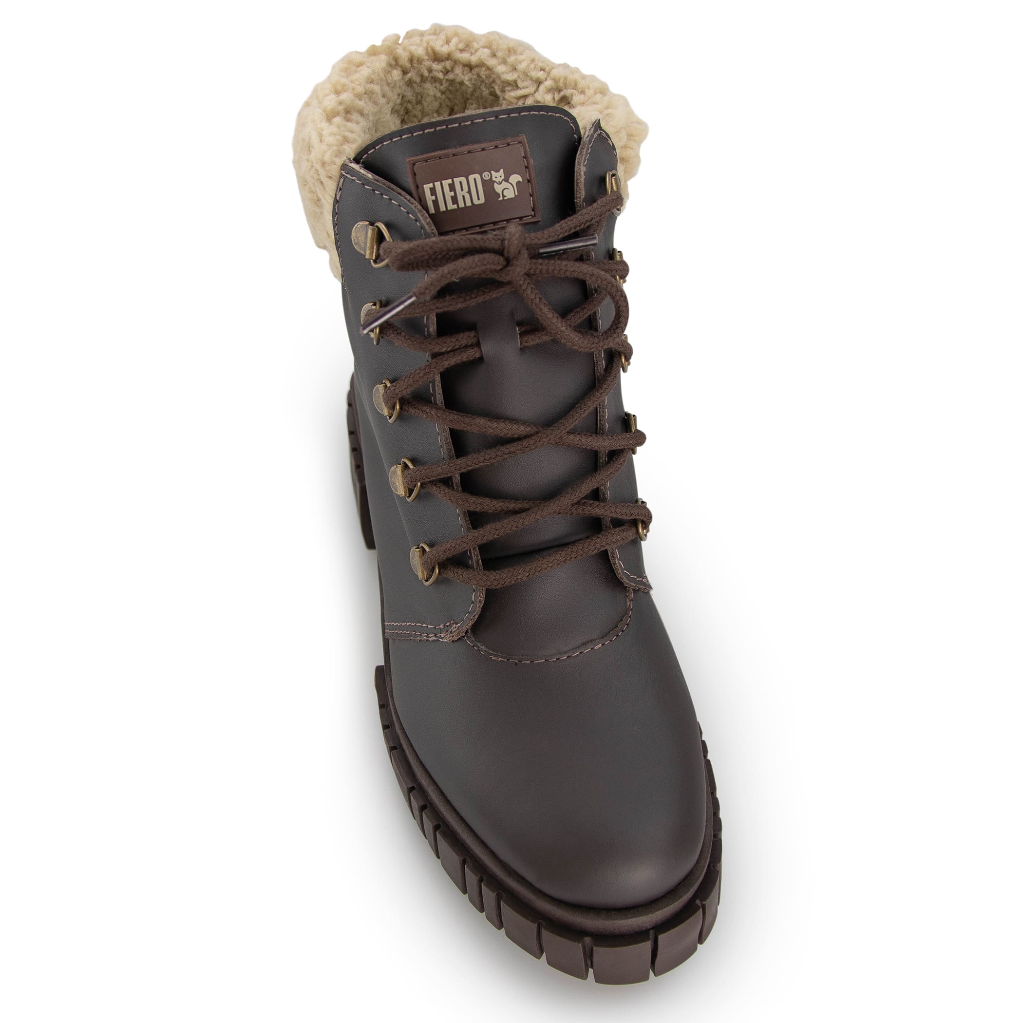Bota feminina coturno Tractor Lux Lace forrada em lã sintética Ref.:22804