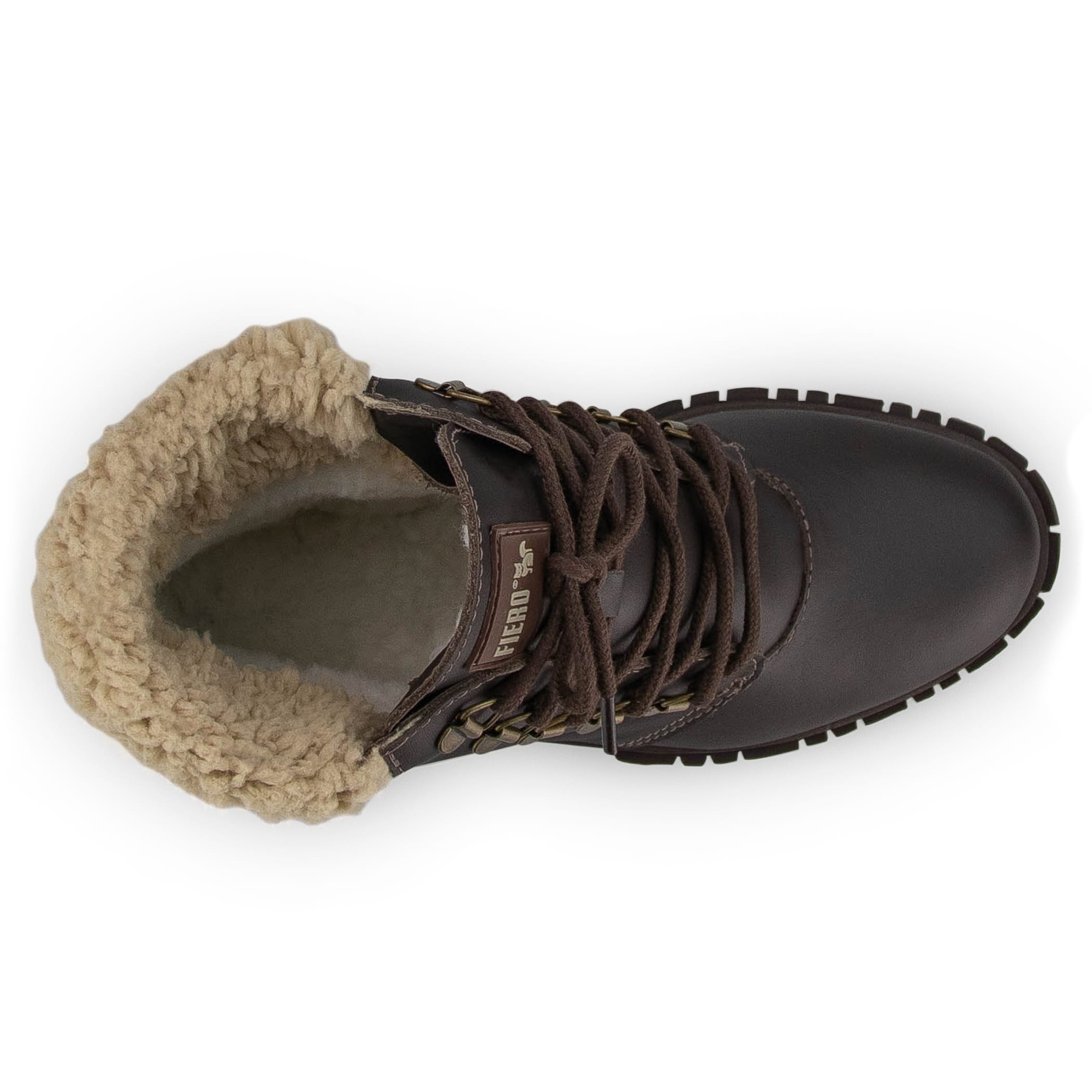 Bota feminina coturno Tractor Lux Lace forrada em lã sintética Ref.:22804