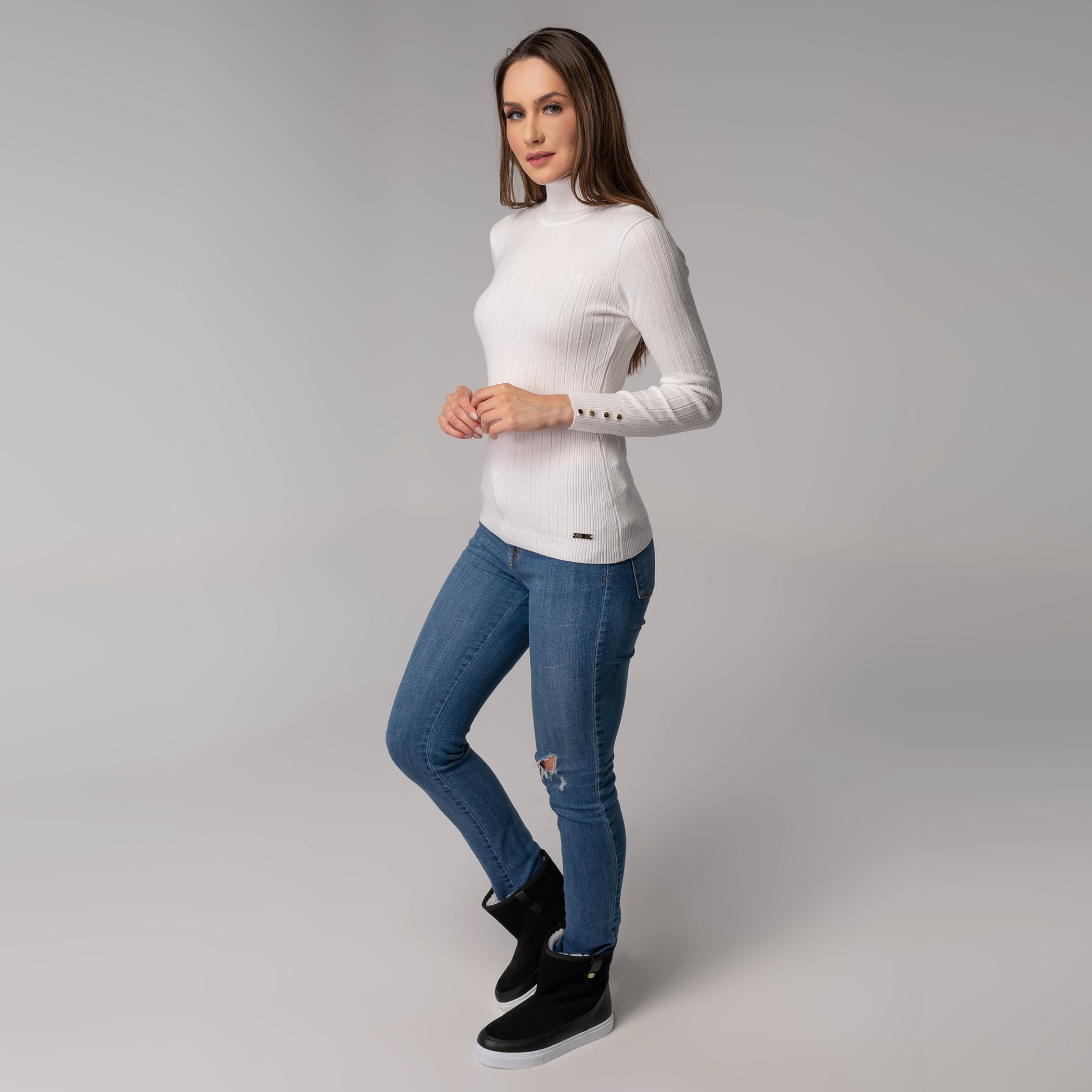 Bota feminina The Box Easy Casual forrada em lã sintética Ref.:22904
