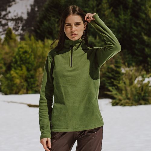 Fleece Térmico Feminino para neve e frio Meio Zíper Nuuk Original