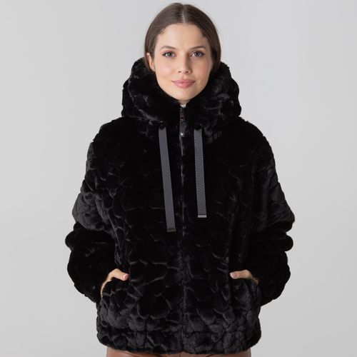 Jaqueta feminina bomber teddy Bienna de pelo texturizado