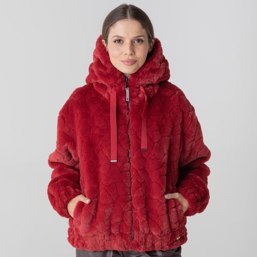 Jaqueta feminina bomber teddy Bienna de pelo texturizado