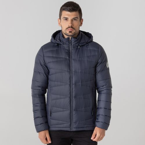 Casaco masculino puffer Ultralight Alpine Les Gets com capuz removível