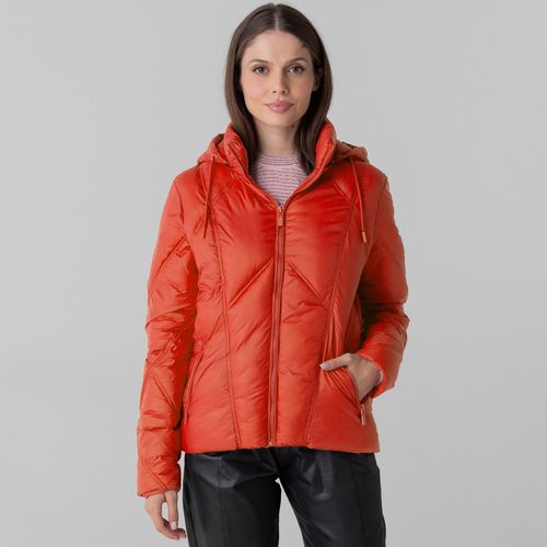 Casaco feminino puffer Tech Alpine Bansko com capuz removível